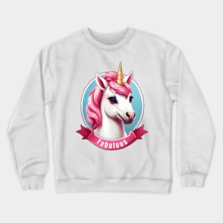 Fabulous Pinky Unicorn Crewneck Sweatshirt